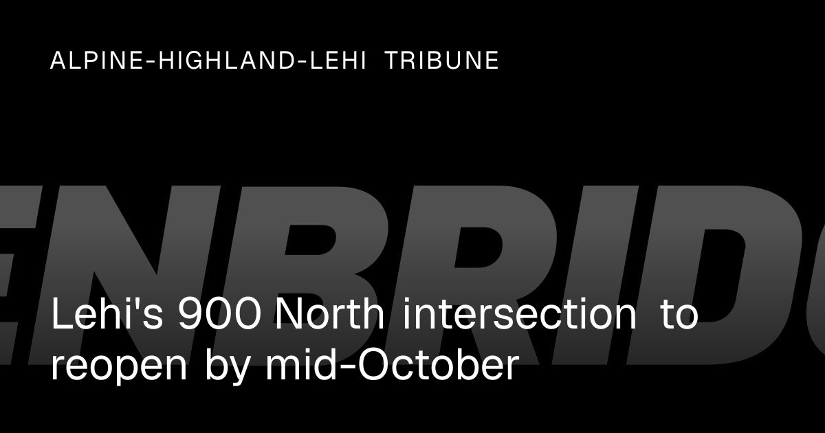 Enbridge Gas to Reopen 900 North Intersection by Mid-October